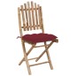 vidaXL Set de comedor de jardín plegable 5 piezas con cojines bambú vidaXL Set de comedor de jardín plegable 5 piezas con cojines bambú