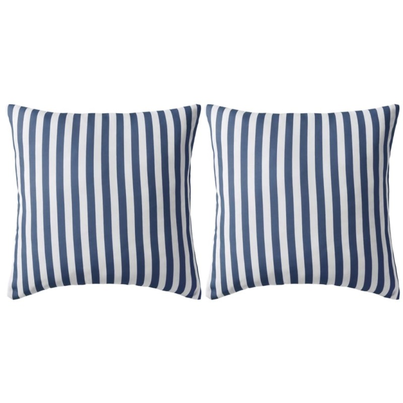 vidaXL Cojines para exterior a rayas 45x45 cm azul marino 2 unidades vidaXL Cojines para exterior a rayas 45x45 cm azul marino 2 unidades