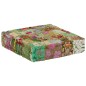 vidaXL Puf cuadrado pachtwork algodón hecho a mano 50x50x12 cm verde vidaXL Puf cuadrado pachtwork algodón hecho a mano 50x50x12 cm verde
