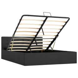 vidaXL Cama canapé hidráulica almacenaje tela gris oscuro 140x200 cm 