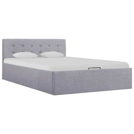 vidaXL Cama canapé hidráulica con almacenaje tela gris claro 120x200cm 