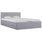 vidaXL Cama canapé hidráulica con almacenaje tela gris claro 120x200cm vidaXL Cama canapé hidráulica con almacenaje tela gris claro 120x200cm