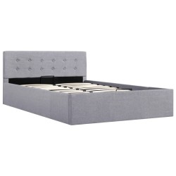 vidaXL Cama canapé hidráulica con almacenaje tela gris claro 120x200cm 