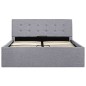 vidaXL Cama canapé hidráulica con almacenaje tela gris claro 120x200cm vidaXL Cama canapé hidráulica con almacenaje tela gris claro 120x200cm