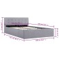 vidaXL Cama canapé hidráulica con almacenaje tela gris claro 120x200cm vidaXL Cama canapé hidráulica con almacenaje tela gris claro 120x200cm