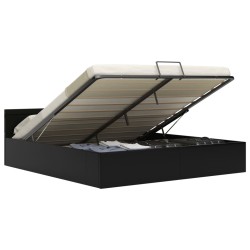 vidaXL Cama canapé hidráulica con LED cuero sintético negra 160x200 cm 