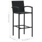 vidaXL Conjunto de bar para jardín 3 piezas negro vidaXL Conjunto de bar para jardín 3 piezas negro