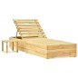 vidaXL Tumbona de jardín con mesa y cojín de madera de pino impregnada vidaXL Tumbona de jardín con mesa y cojín de madera de pino impregnada