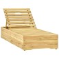 vidaXL Tumbona de jardín con mesa y cojín de madera de pino impregnada vidaXL Tumbona de jardín con mesa y cojín de madera de pino impregnada