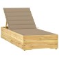 vidaXL Tumbona con cojín beige madera de pino impregnada vidaXL Tumbona con cojín beige madera de pino impregnada
