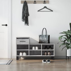 vidaXL Mueble zapatero madera contrachapada gris hormigón 102x36x60 cm