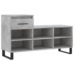 vidaXL Mueble zapatero madera contrachapada gris hormigón 102x36x60 cm