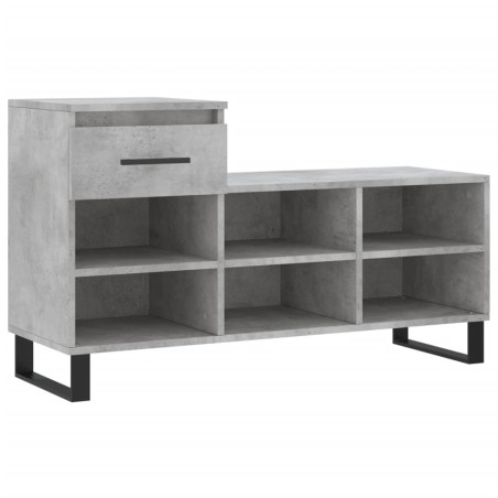 vidaXL Mueble zapatero madera contrachapada gris hormigón 102x36x60 cm