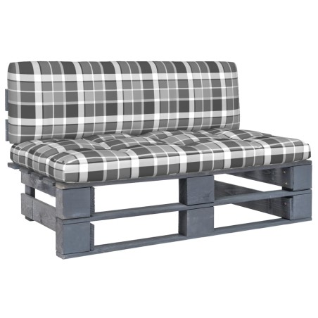 vidaXL Otomana de jardín de palets madera de pino impregnada gris