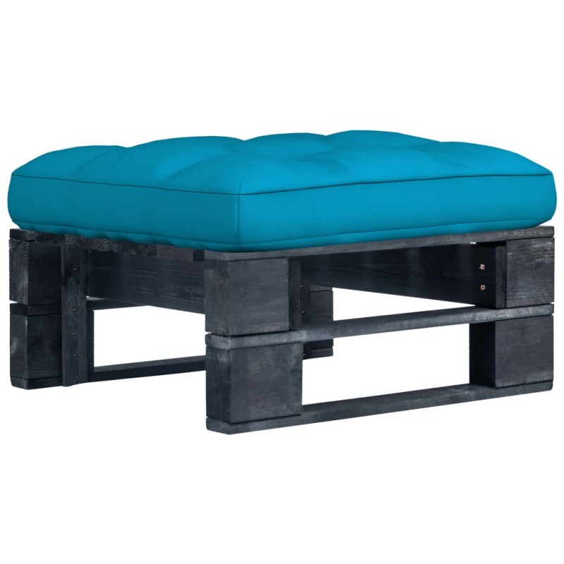 vidaXL Otomana de jardín de palets madera de pino impregnada negro
