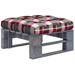 vidaXL Otomana de jardín de palets madera de pino impregnada gris