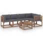 vidaXL Muebles de jardín de palets 6 pzs con cojines madera impregnada vidaXL Muebles de jardín de palets 6 pzs con cojines madera impregnada