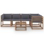 vidaXL Muebles de jardín de palets 6 pzs con cojines madera impregnada vidaXL Muebles de jardín de palets 6 pzs con cojines madera impregnada