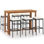 vidaXL Conjunto de bar para jardín 7 piezas con cojines negro vidaXL Conjunto de bar para jardín 7 piezas con cojines negro