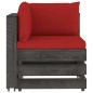 vidaXL Muebles de jardín 4 piezas con cojines madera impregnada gris vidaXL Muebles de jardín 4 piezas con cojines madera impregnada gris