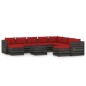 vidaXL Muebles de jardín 11 piezas con cojines madera impregnada gris vidaXL Muebles de jardín 11 piezas con cojines madera impregnada gris
