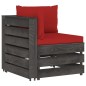 vidaXL Muebles de jardín 11 piezas con cojines madera impregnada gris vidaXL Muebles de jardín 11 piezas con cojines madera impregnada gris