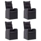 vidaXL Juego de comedor de jardín 7 piezas negro vidaXL Juego de comedor de jardín 7 piezas negro