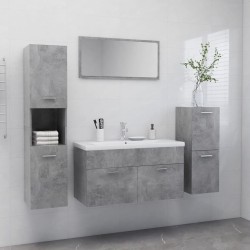 vidaXL Juego de muebles de baño madera de ingeniería gris hormigón