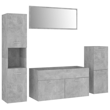 vidaXL Juego de muebles de baño madera de ingeniería gris hormigón