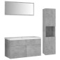 vidaXL Juego de muebles de baño madera de ingeniería gris hormigón vidaXL Juego de muebles de baño madera de ingeniería gris hormigón