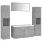 vidaXL Juego de muebles de baño madera de ingeniería gris hormigón vidaXL Juego de muebles de baño madera de ingeniería gris hormigón