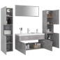 vidaXL Juego de muebles de baño madera de ingeniería gris hormigón vidaXL Juego de muebles de baño madera de ingeniería gris hormigón
