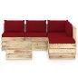 vidaXL Muebles de jardín 6 piezas con cojines madera impregnada verde vidaXL Muebles de jardín 6 piezas con cojines madera impregnada verde