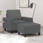 vidaXL Sillón con taburete tela gris oscuro 60 cm vidaXL Sillón con taburete tela gris oscuro 60 cm