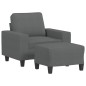 vidaXL Sillón con taburete tela gris oscuro 60 cm vidaXL Sillón con taburete tela gris oscuro 60 cm