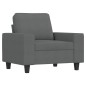 vidaXL Sillón con taburete tela gris oscuro 60 cm vidaXL Sillón con taburete tela gris oscuro 60 cm