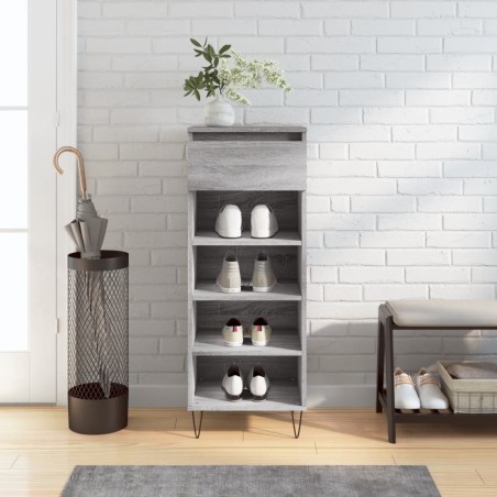 vidaXL Mueble zapatero madera contrachapada gris Sonoma 40x36x105 cm