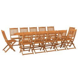 vidaXL Set de comedor de jardín 13 piezas madera maciza de acacia
