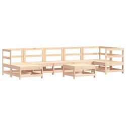vidaXL Juego de muebles de jardín 8 piezas madera maciza de pino