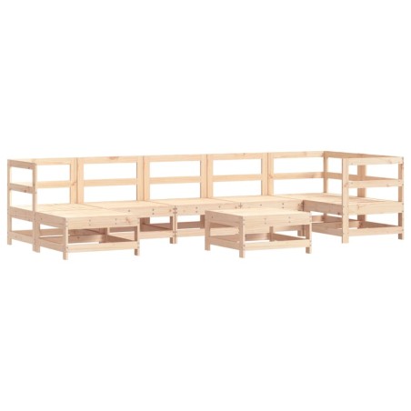 vidaXL Juego de muebles de jardín 8 piezas madera maciza de pino