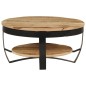 vidaXL Mesa de centro de madera de mango rugosa 65x32 cm vidaXL Mesa de centro de madera de mango rugosa 65x32 cm