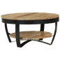 vidaXL Mesa de centro de madera de mango rugosa 65x32 cm vidaXL Mesa de centro de madera de mango rugosa 65x32 cm