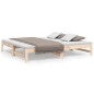 vidaXL Sofá cama extraíble madera maciza de pino 2x(75x190) cm