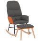 vidaXL Silla mecedora con reposapiés tela gris oscuro vidaXL Silla mecedora con reposapiés tela gris oscuro