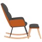 vidaXL Silla mecedora con reposapiés tela gris oscuro vidaXL Silla mecedora con reposapiés tela gris oscuro