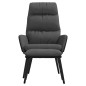 vidaXL Sillón de relax con taburete tela y piel sintética gris oscuro vidaXL Sillón de relax con taburete tela y piel sintética gris oscuro