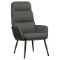 vidaXL Sillón de relax con taburete tela y piel sintética gris oscuro vidaXL Sillón de relax con taburete tela y piel sintética gris oscuro