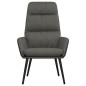 vidaXL Sillón de relax con taburete tela y piel sintética gris oscuro vidaXL Sillón de relax con taburete tela y piel sintética gris oscuro