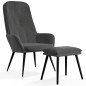 vidaXL Sillón de relax con taburete terciopelo gris oscuro vidaXL Sillón de relax con taburete terciopelo gris oscuro