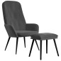 vidaXL Sillón de relax con taburete terciopelo gris oscuro vidaXL Sillón de relax con taburete terciopelo gris oscuro